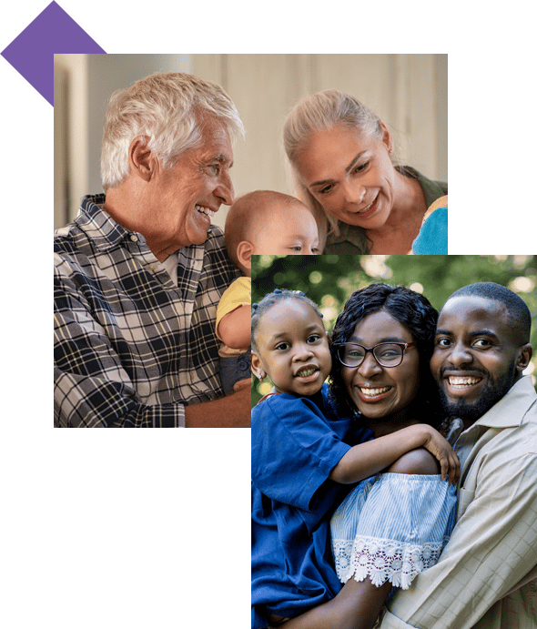 photos of grand parents and parents with their kids