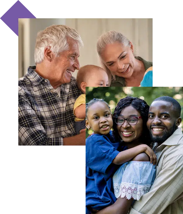 photos of grand parents and parents with their kids