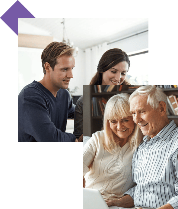 two couples young and elder photo